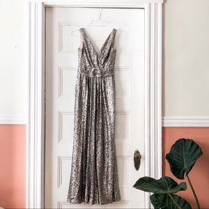 SORELLA VITA Platinum Sequin Gown